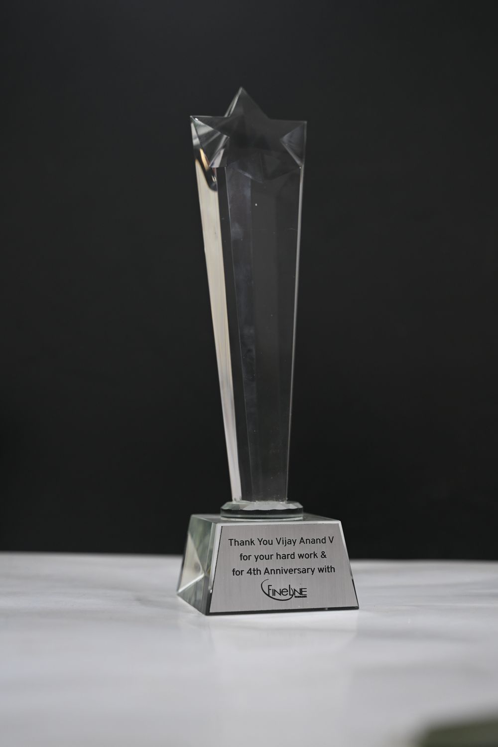 Acrylic Award with Silver Plate