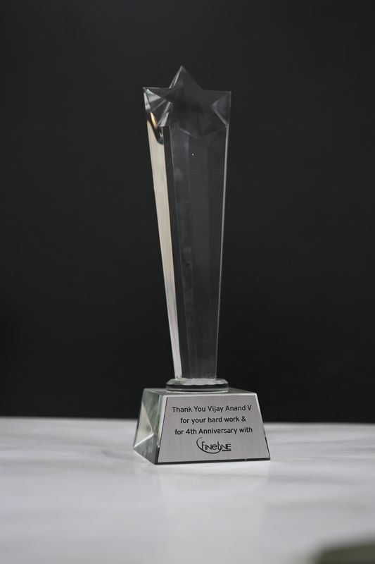 Acrylic Award with Silver Plate