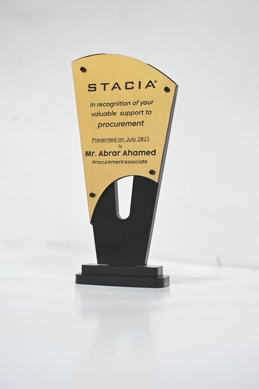 Premium Customized Acrylic Award with Gold Engraved Plate