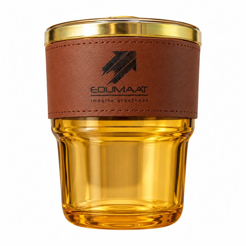 Premium Customized Glass Jar with Leather Sleeve