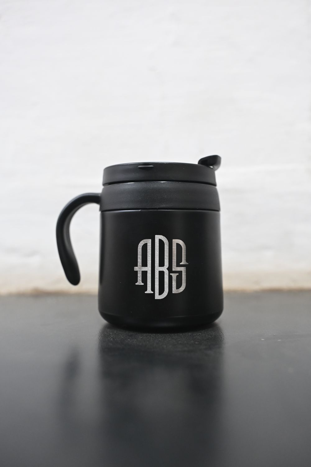 Premium Customized Black Insulated Coffee Mug with Handle