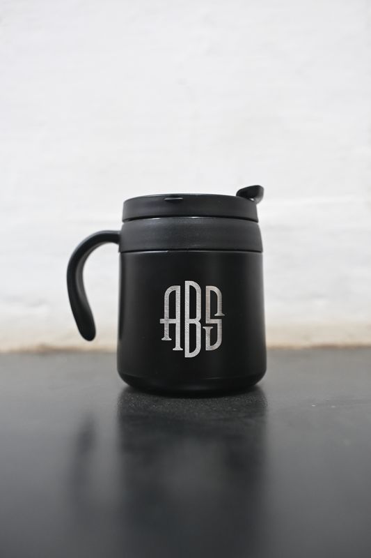 Premium Customized Black Insulated Coffee Mug with Handle
