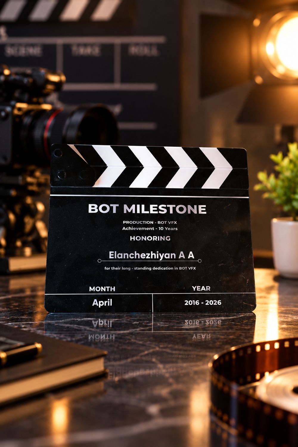 Customized Clapper Board Milestone Award