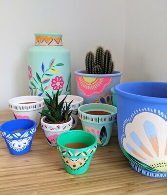 Hand Painted Pots