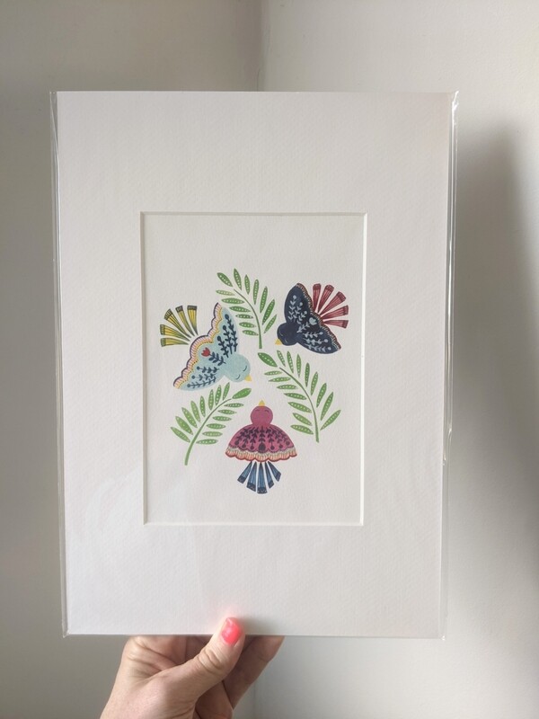 3 bird print with mount