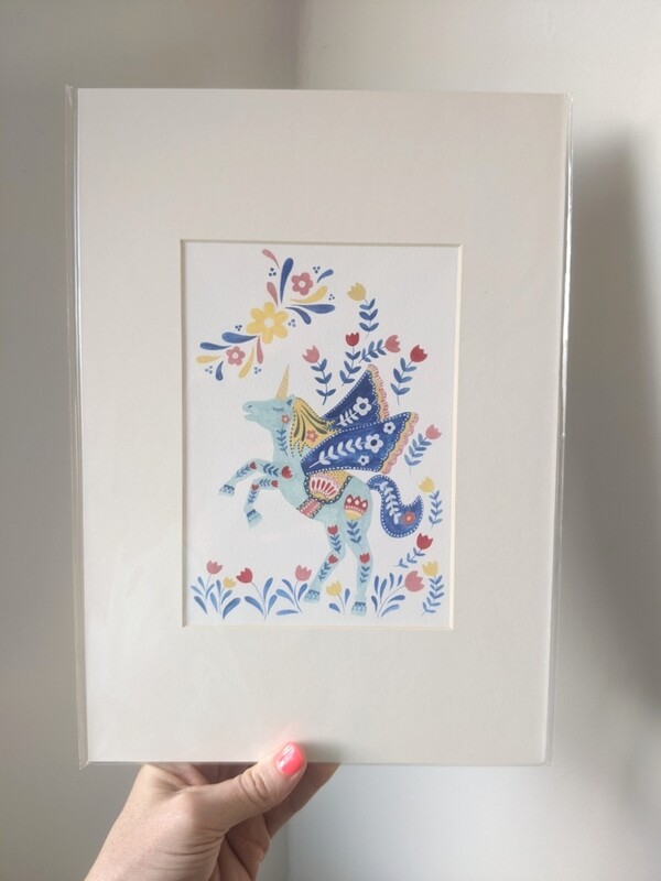 Unicorn print with mount