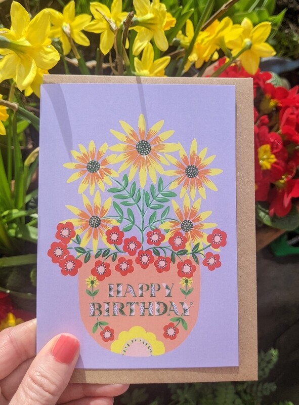 Happy birthday pot of flowers 