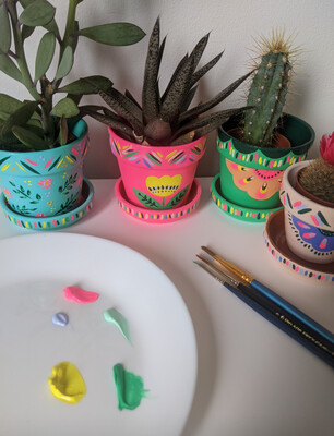  Succulent/cacti pot painting workshop - Wednesday the 15th of May 7.30pm at Wonderment in Woburn Sands 