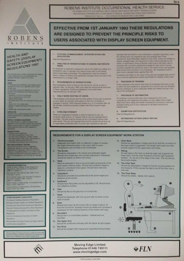 Health and safety Display Screen Equipment Regulations