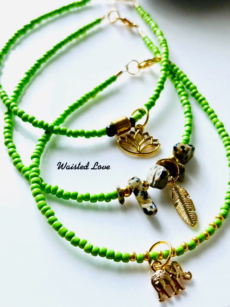 Lime Charm Anklets