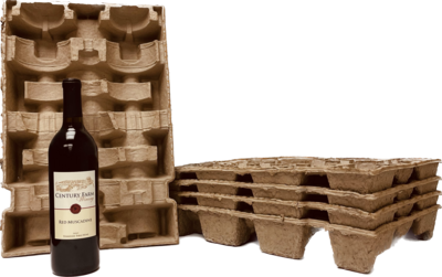 3 Bottle Pulp Wine Tray