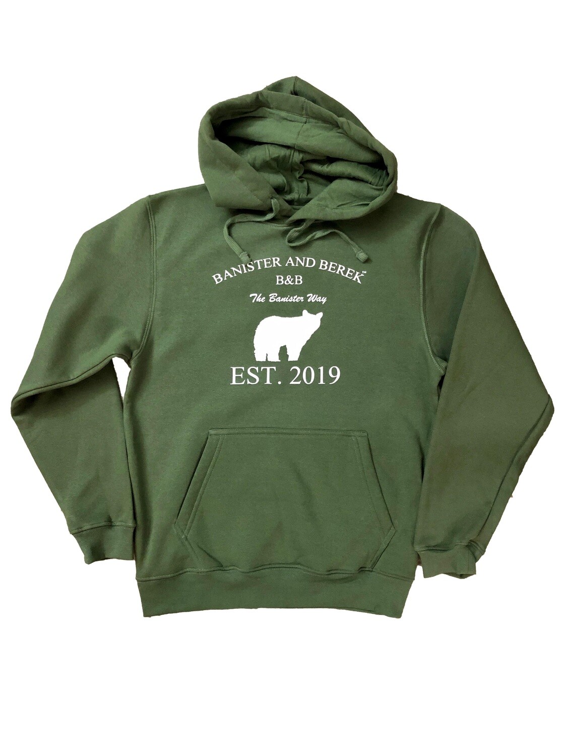 Unisex Green Pullover Bear Hoodie