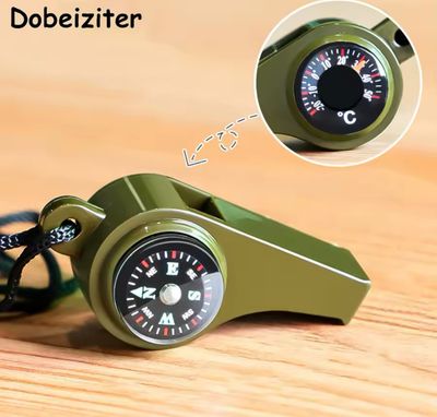 Emergency Rescue Whistle with Compass Thermometer