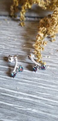 Sterling Silver  Hearts Rainbow