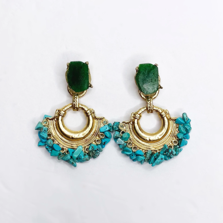 Aurora Turquoise Coral Earring