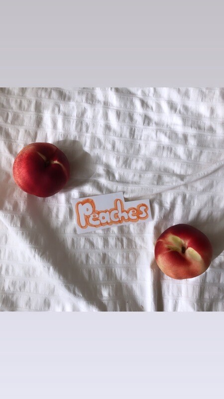 &quot;peaches&quot; sticker
