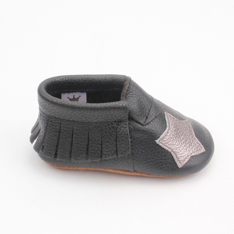 Star Moccasins  - Black