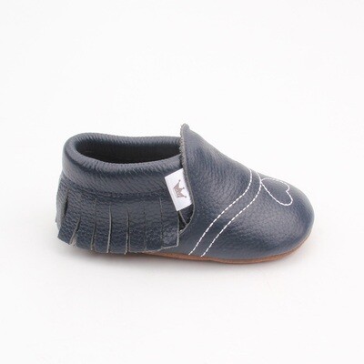 Heart Moccasins  - Navy