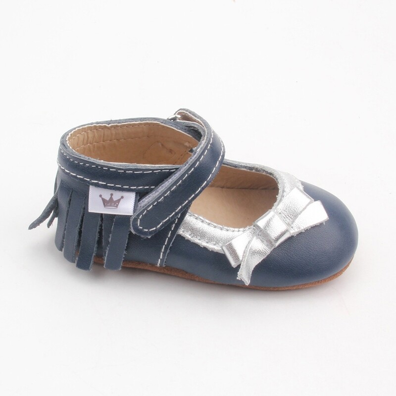 Moccasins Mary Jane Bow - Blue