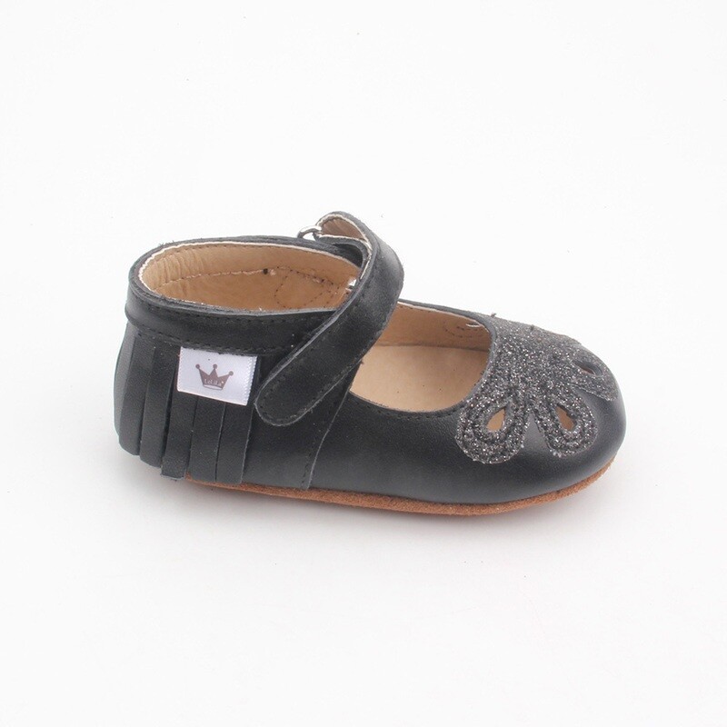 Moccasins - Mary Jane Sparkle - Black