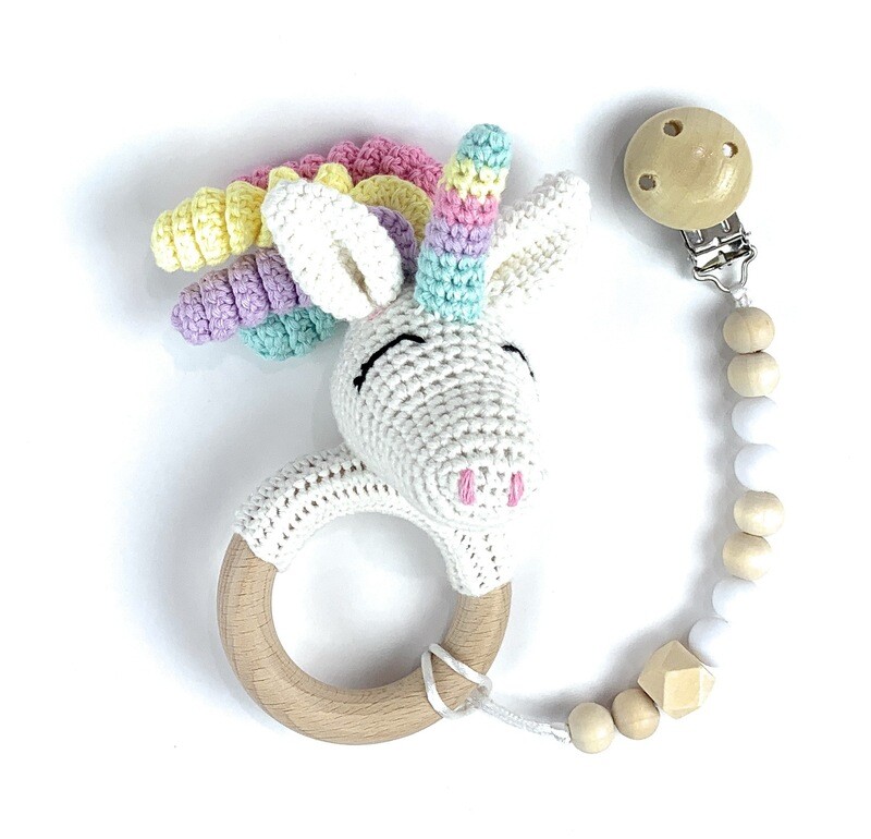 Unicorn w. Pacifier Clip