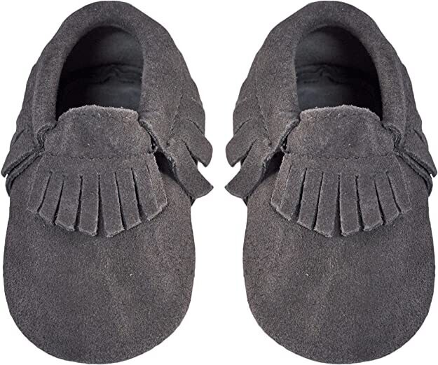 Old Style Moccasins  - Grey Suede