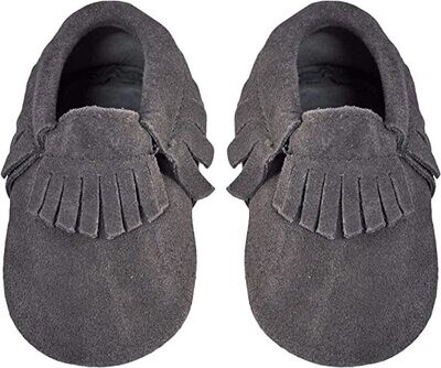 Old Style Moccasins  - Grey Suede