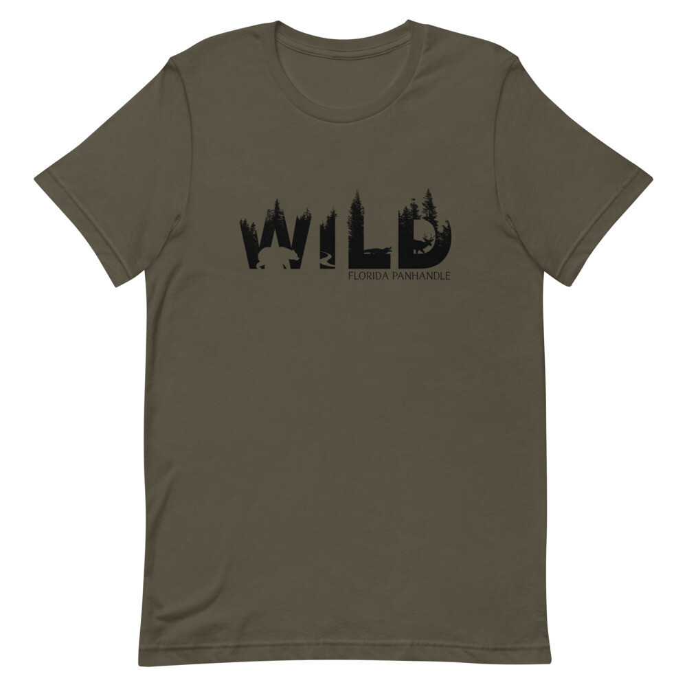WILD Unisex Tee (multiple colors available), Color: Army, Size: S