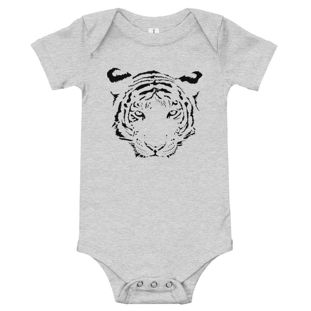 Tiger Onesie (multiple colors available), Color: Athletic Heather, Size: 3-6m