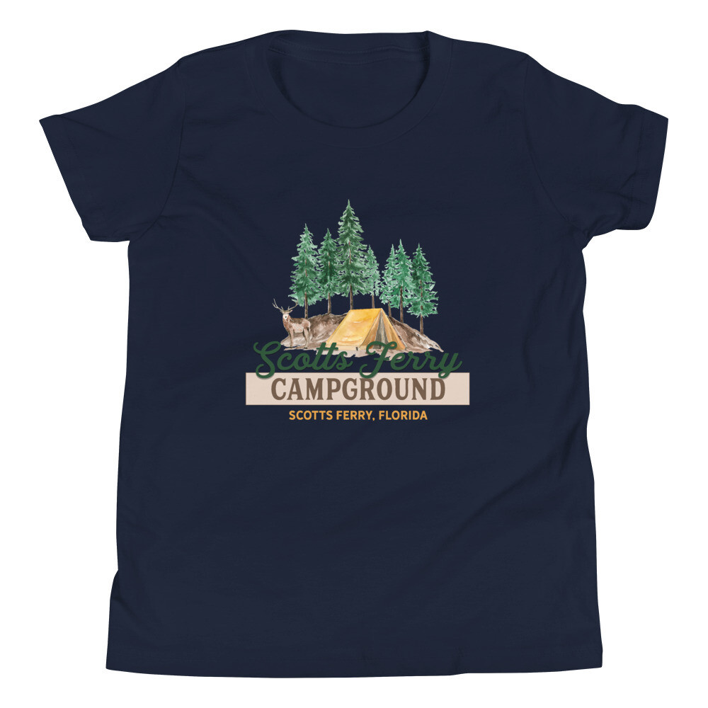 Scotts Ferry Campground Youth Tee (multiple colors available), Color: Navy, Size: S