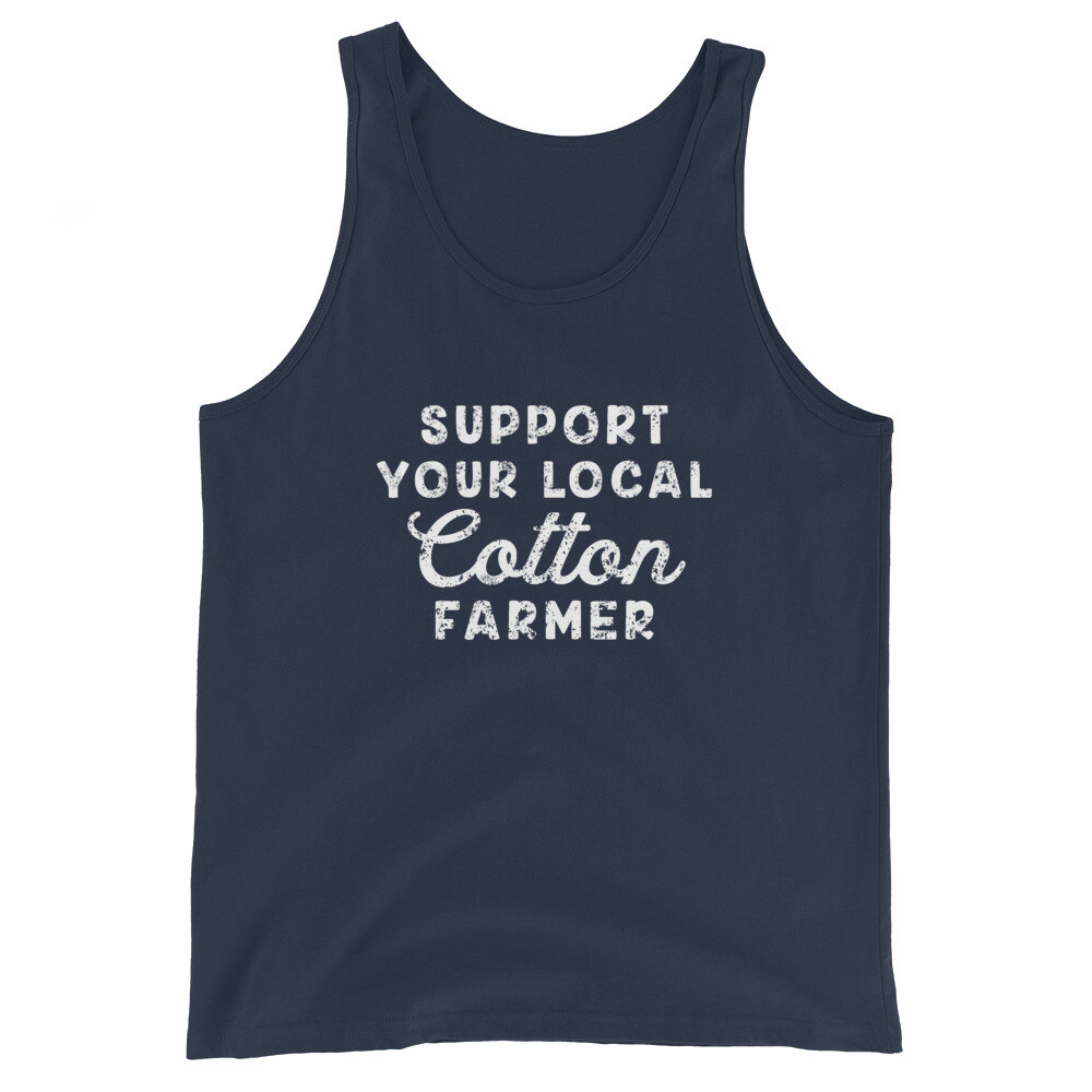 Support Cotton Farmers Unisex Tank (multiple colors available), Color: Navy, Size: XS