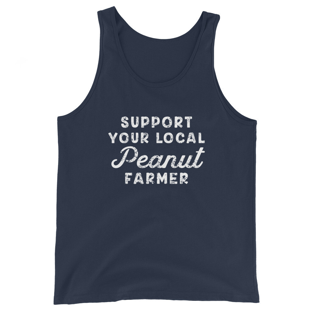 Support Peanut Farmers Unisex Tank (multiple colors available), Color: Navy, Size: XS