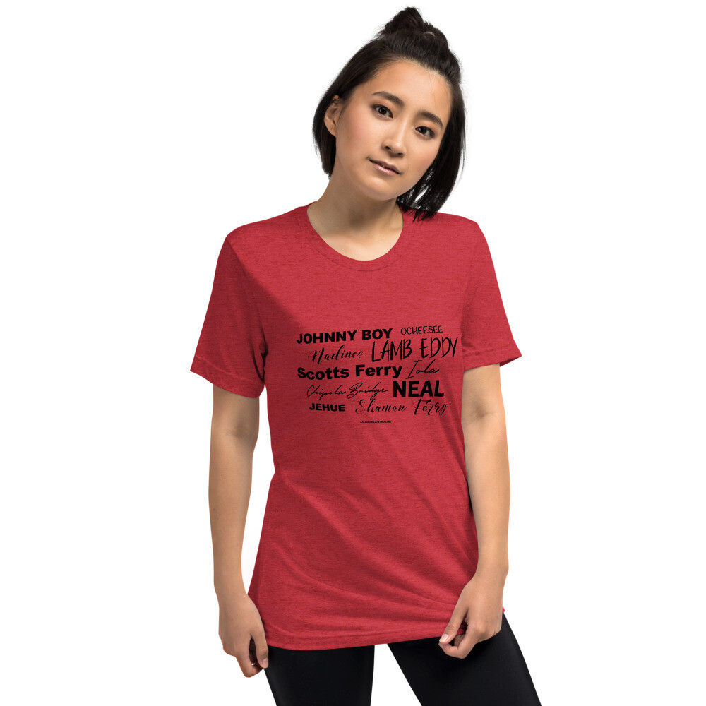 CalCo River Landings Tee (multiple colors available), Color: Red Triblend, Size: XS