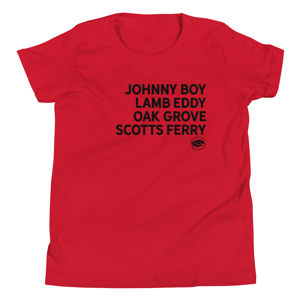 River Landing Youth Tee (multiple colors available), Color: Red, Size: S