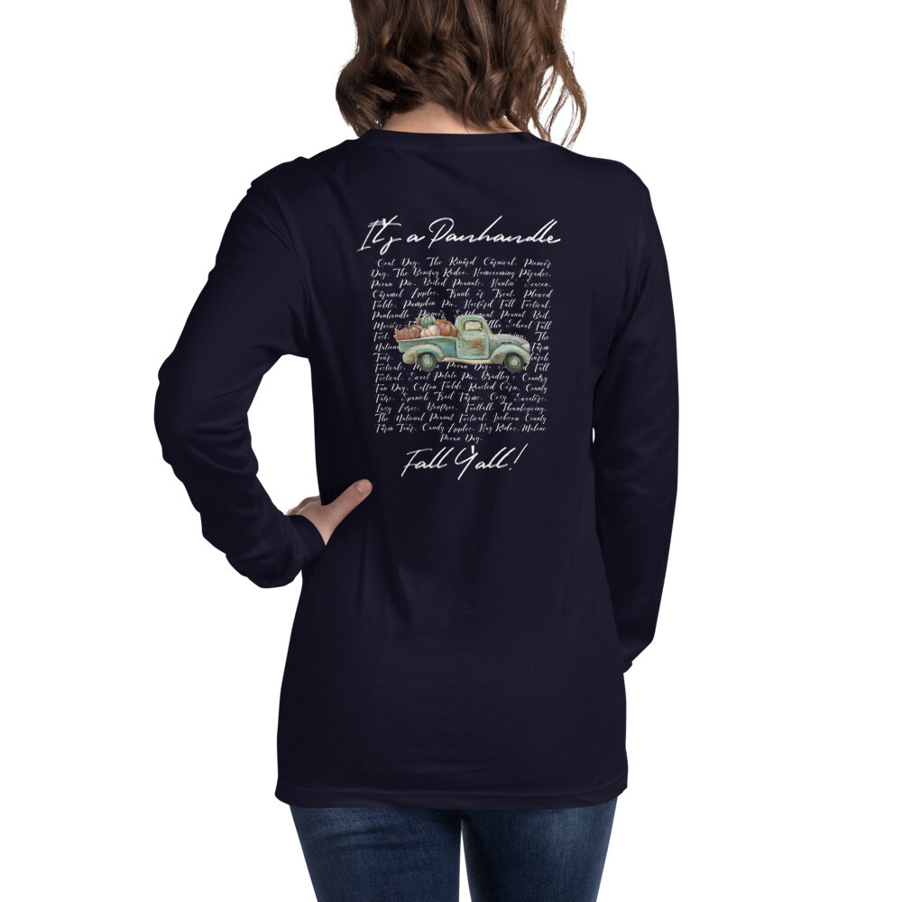 Panhandle Fall Long Sleeve Tee, Color: Navy, Size: XS