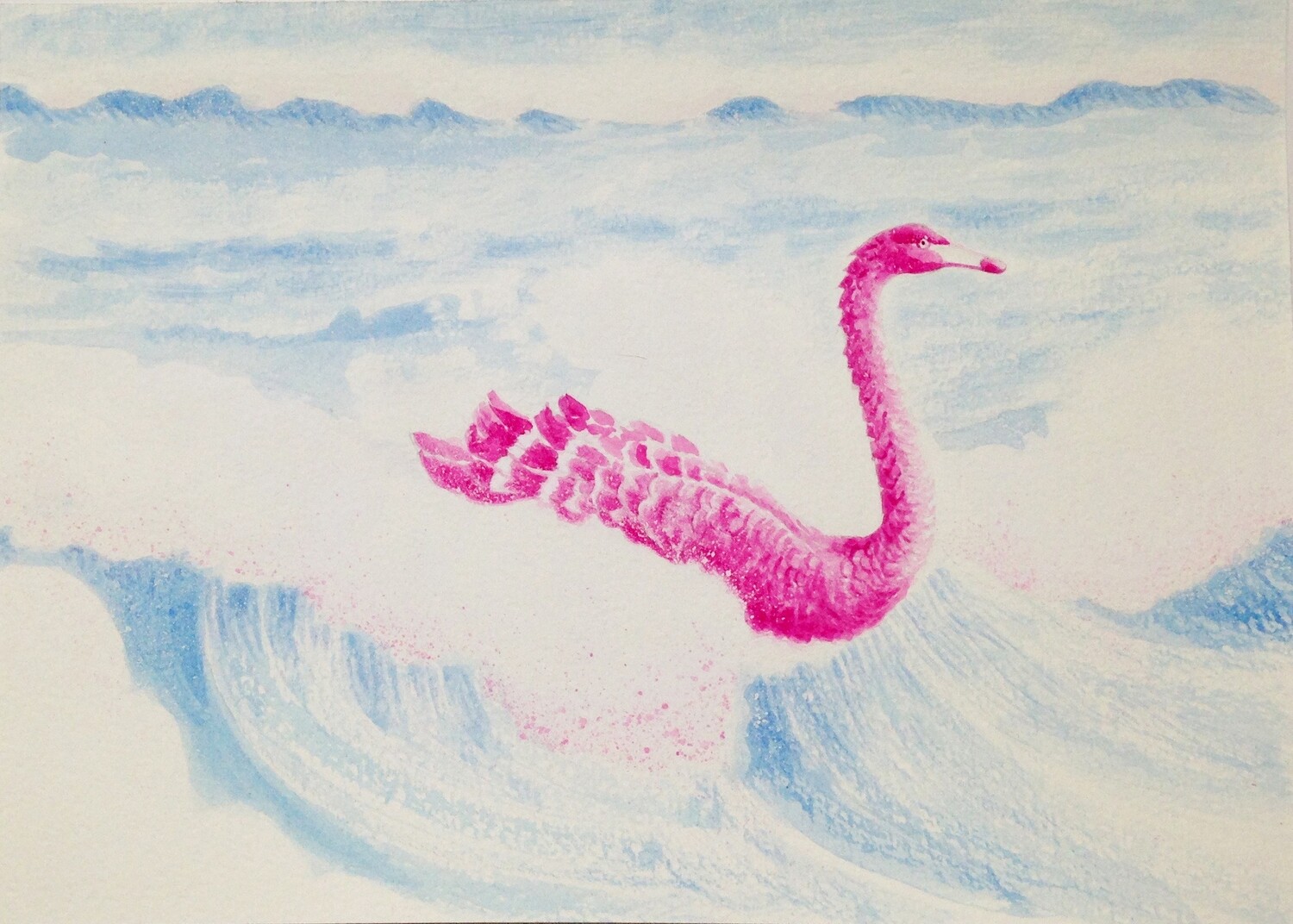 'Dragon Swan' from the watercolour series 'Pink Swan Event' 'Dragon Swan' from the watercolour series 'Pink Swan Event'