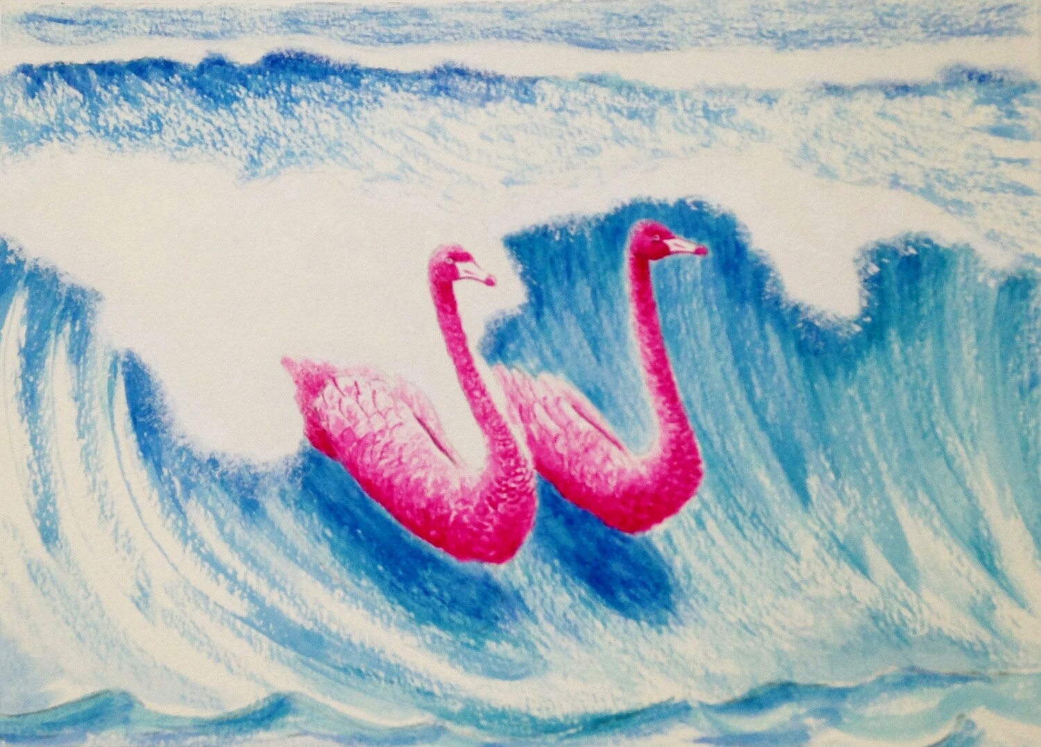'Tickled Pink Together'
From the watercolour series 'Pink Swan Event'. 'Tickled Pink Together'
From the watercolour series 'Pink Swan Event'.