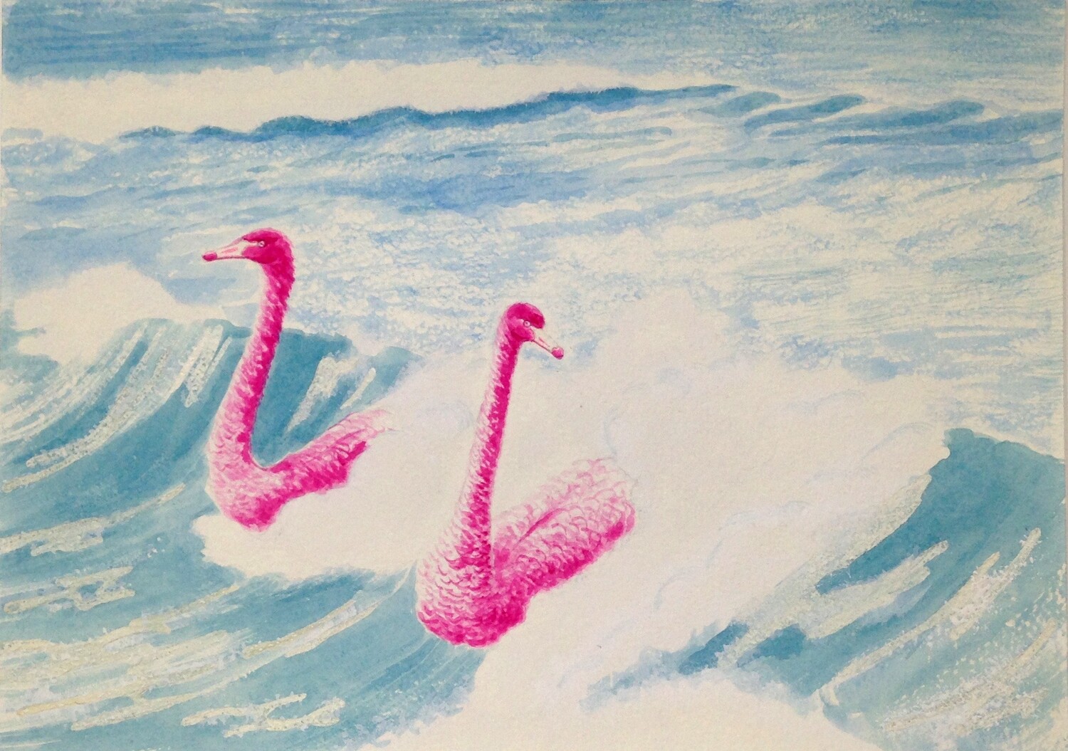 'Coast is Clear' from the watercolour series 'Pink Swan Event' 'Coast is Clear' from the watercolour series 'Pink Swan Event'