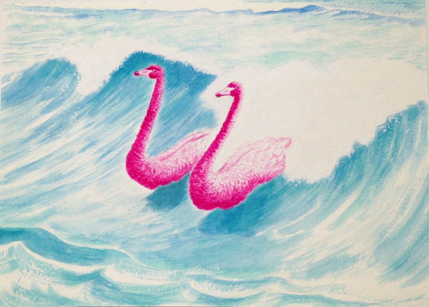 'Serene Harmony' from the watercolour series: 'Pink Swan Event' 'Serene Harmony' from the watercolour series: 'Pink Swan Event'