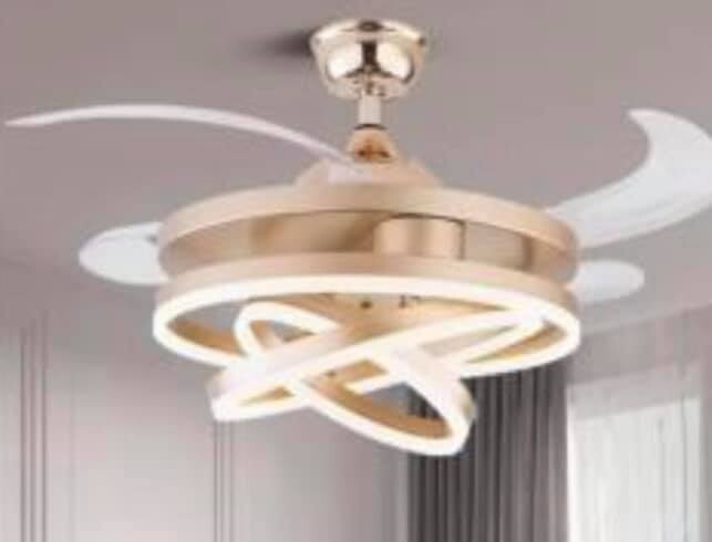 Luxurious and Modern Gold fan 7/Abanico 7 Oro lujoso y moderno