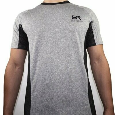 Stretch Training T-shirt - Grey/Black Panels