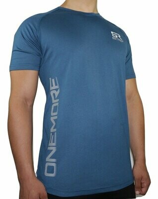 Crew Neck T-shirt with Rear Scoop - Blue