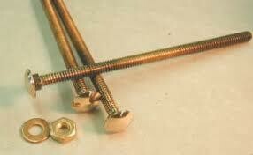 2 pcs. 3/8"-16 x 4" Silicon Bronze Coarse Thread Carriage Bolts 