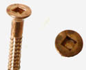 Silicone bronze wood screws/#8/sq. drive by 1 1/2 inch
