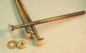 10/24 (3/16") by 4 inch long bronze carriage bolts