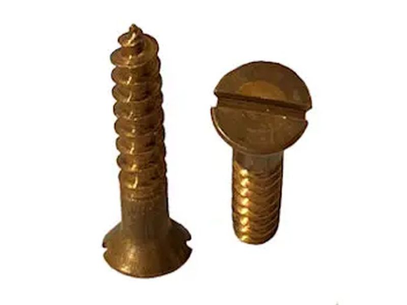 Silicone Bronze wood screw - #4 slot head 3/4 Silicone Bronze wood screw - #4 slot head 3/4"