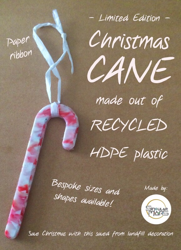 Christmas Cane from Recycled Plastics