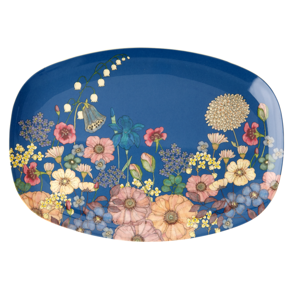 Rice Melamine Flower Collage Plate