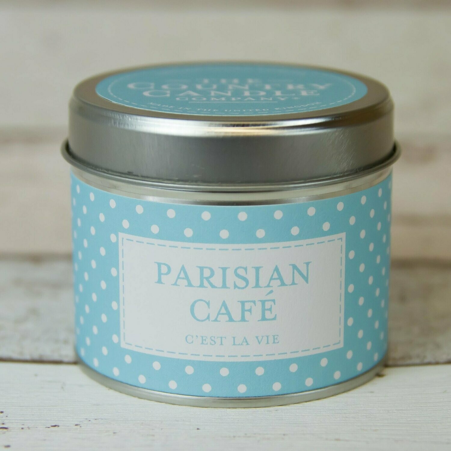 Parisian Cafe Polka Dots Candle In Tin