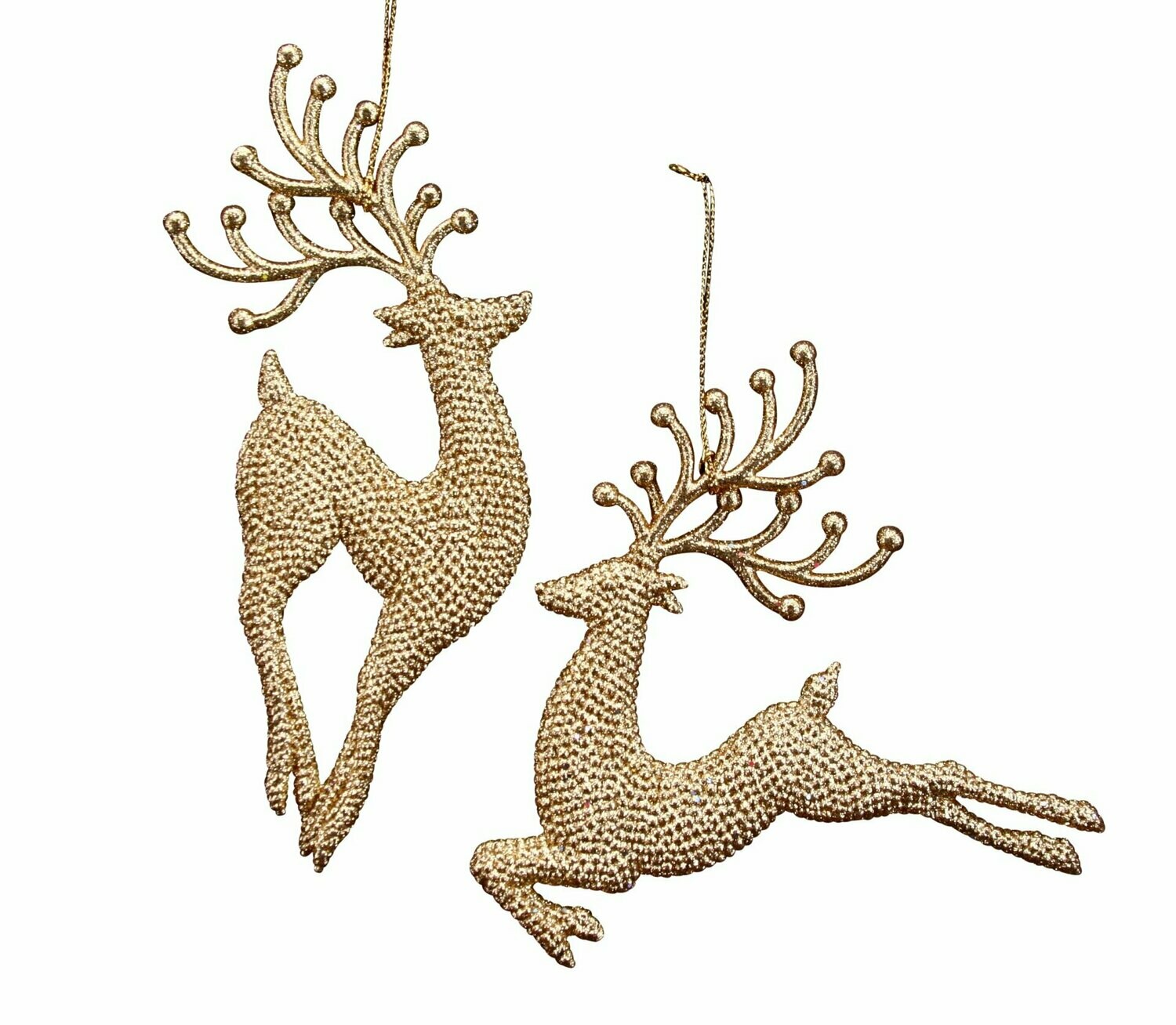 Gold Glitter Reindeer Decoration